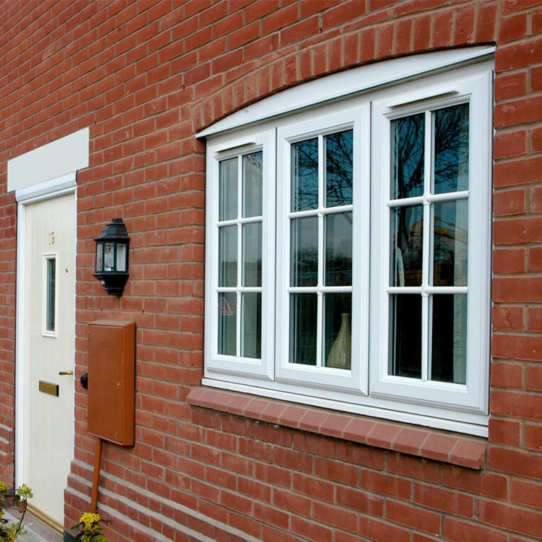 White uPVC casement window
